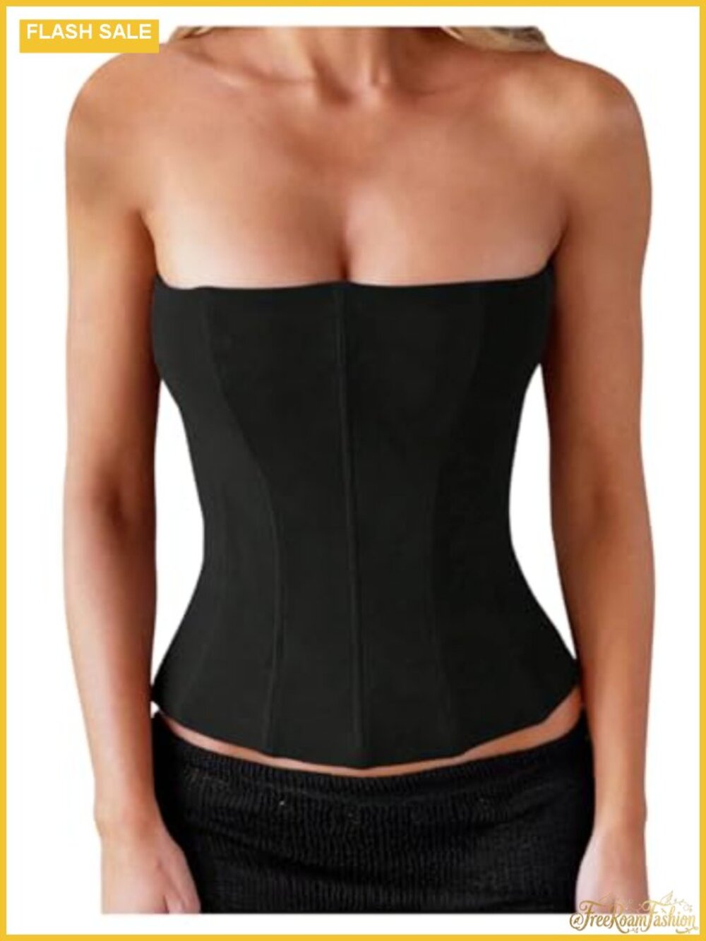 Mesh Lace Up Corset Top Strapless Bustier Slim Fit